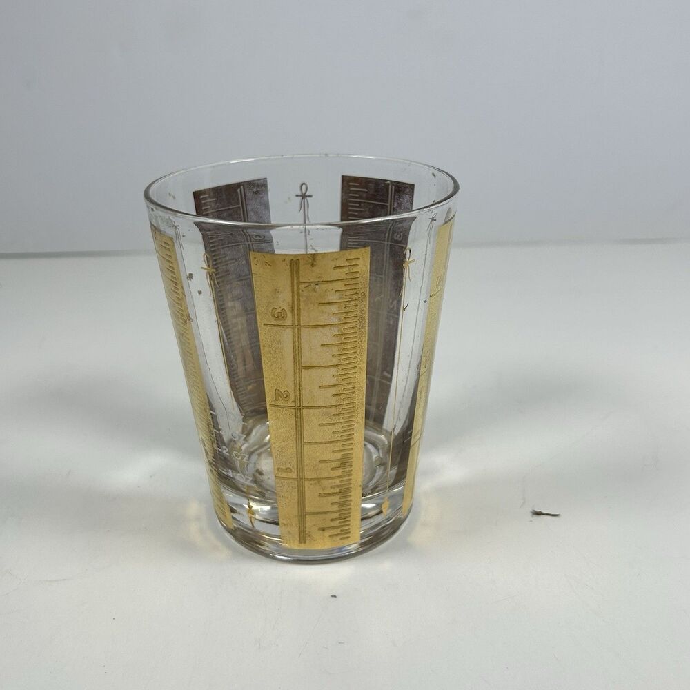 1950s/1960s Mid-Century Modern "Ruler" pattern cocktail jigger measuring glass